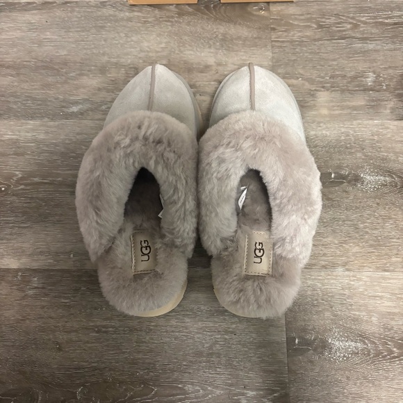UGG | Disquette Cozy Fur Lines Slippers In Campfire Grey NEW - Picture 7 of 12